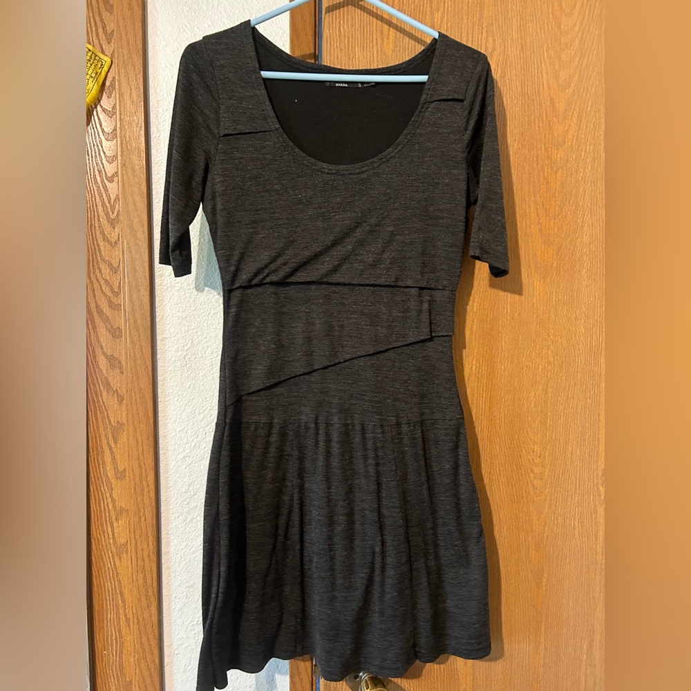 Prana Charcoal Abilene Tiered Knit Dress